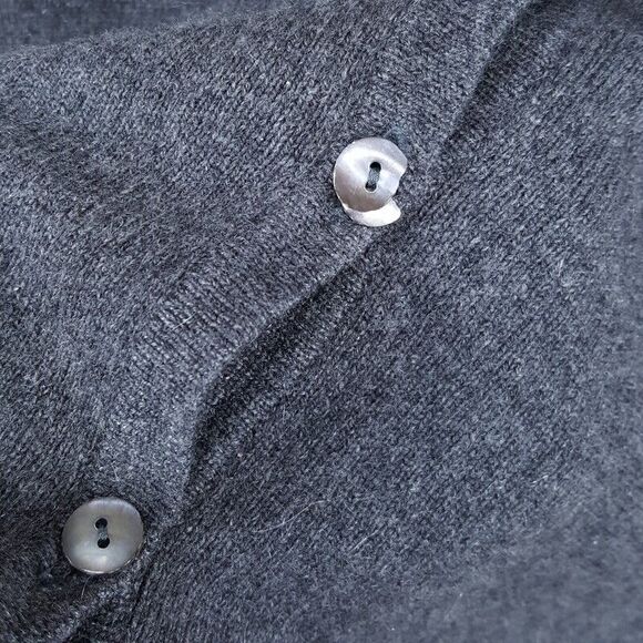 COUNTRY ROAD Sweater Womens Medium Gray Button Up Cardigan 100% Cashmere - Picture 4 of 7